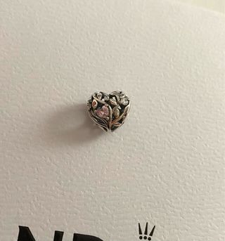 Charm corazón para Pandora Plata de Ley