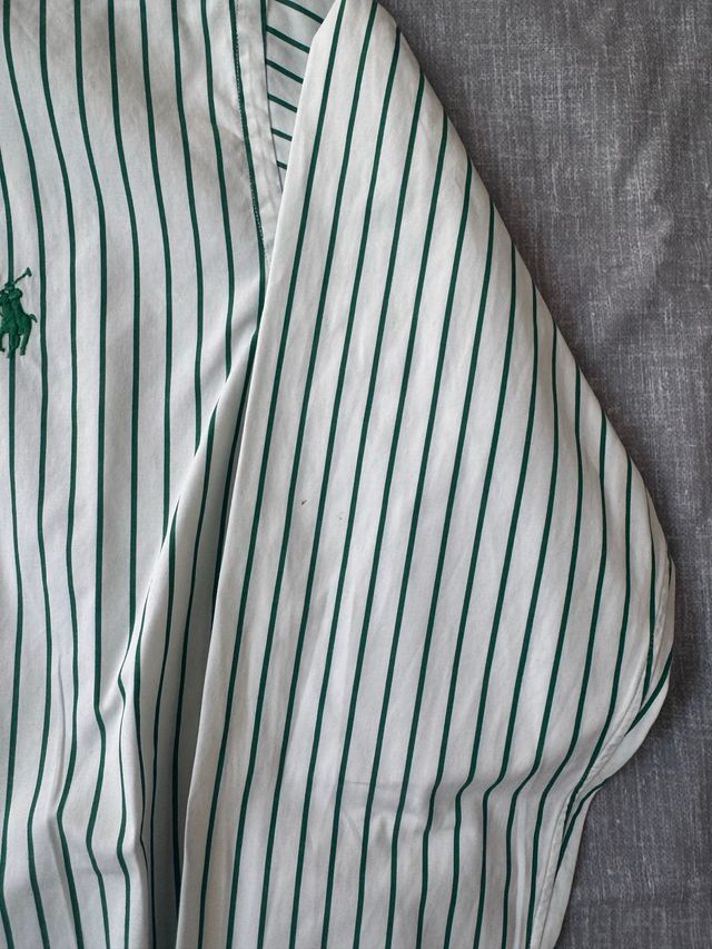 Camisa Ralph Lauren Rayas Verde y Blanca