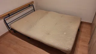 Sofá Cama Beige y Amarillo
