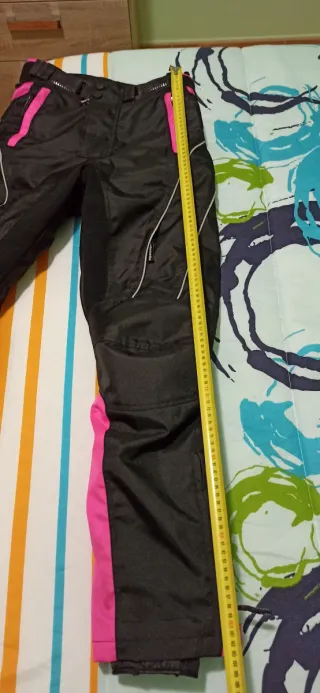 Pantalón Moto Cordura Mujer Negro/Rosa