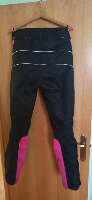 Pantalón Moto Cordura Mujer Negro/Rosa