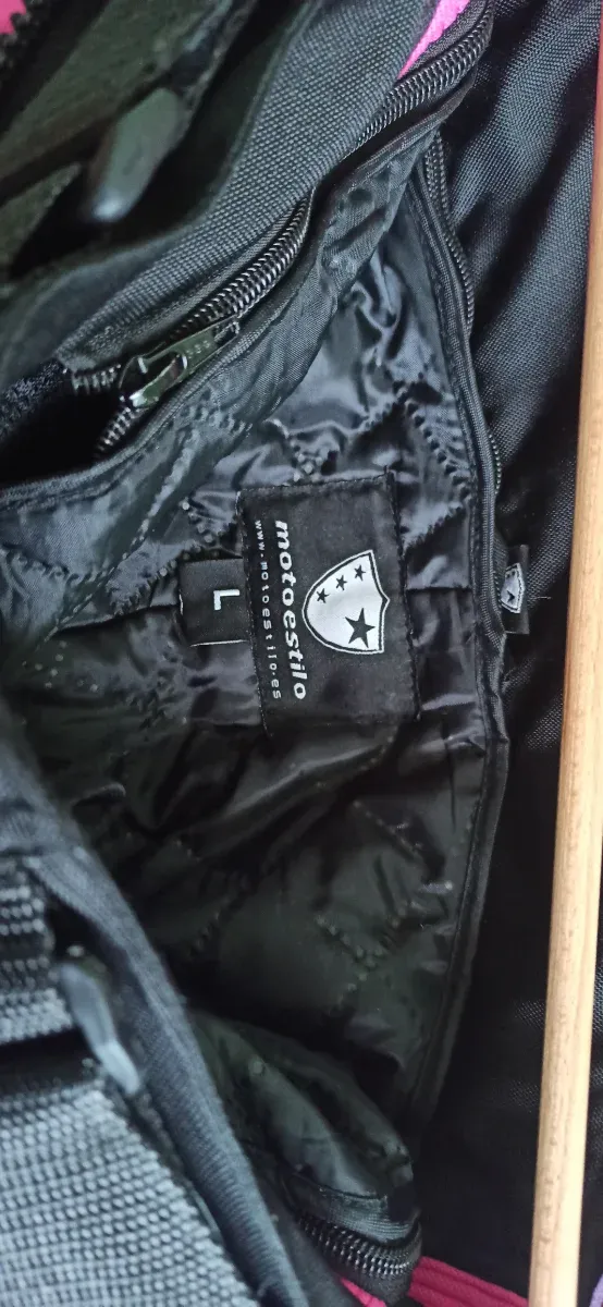 Pantalón Moto Cordura Mujer Negro/Rosa