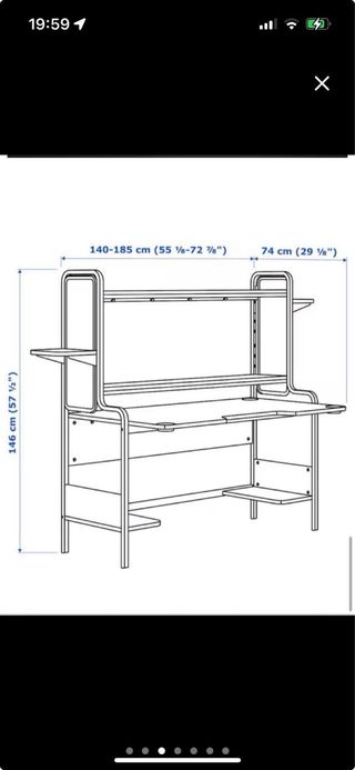 Escritorio IKEA Negro con Estantería