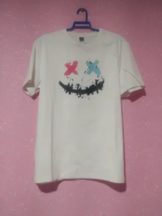 Camiseta Estampada Cara Sonriente Talla M