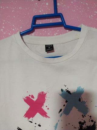 Camiseta Estampada Cara Sonriente Talla M