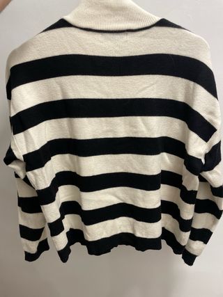 Jersey Stradivarius Rayas Blanco y Negro Talla S