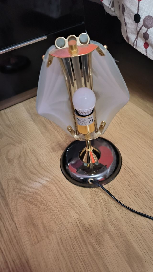 Lámpara Vintage Cristal y Metal Dorado