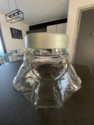 Set 4 Barattoli Vetro Coperchio Argento