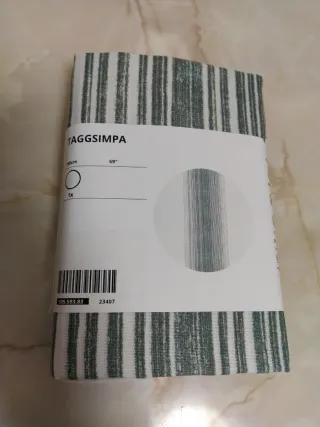 Mantel Redondo IKEA TAGGSIMPA Verde/Blanco