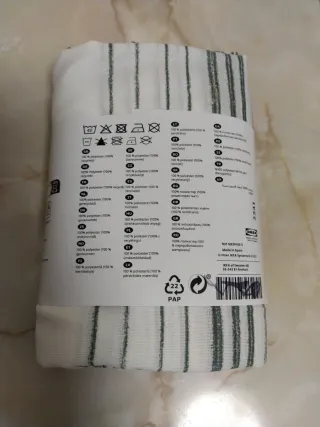 Mantel Redondo IKEA TAGGSIMPA Verde/Blanco
