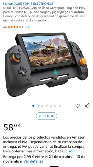 Mando Dobe para Switch con funda