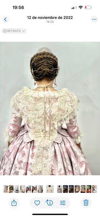 Traje de Fallera Beige y Rosa 
fallera mayor inf.
