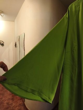 Vestido/casaca raso verde talla única