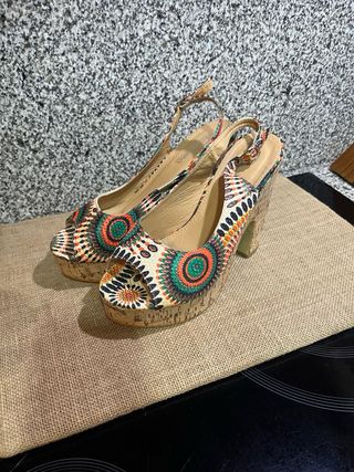 Zapatos Ochenteros Plataforma Multicolor