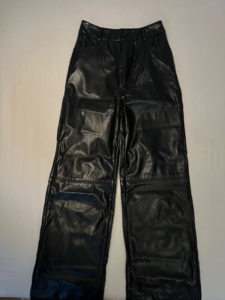 Pantalones de cuero Shein negros