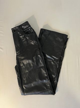 Pantalones de cuero Shein negros
