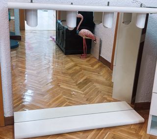 Mueble y espejo baño blanco