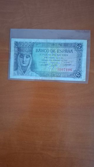 Billete 5 Pesetas Banco de España 1943