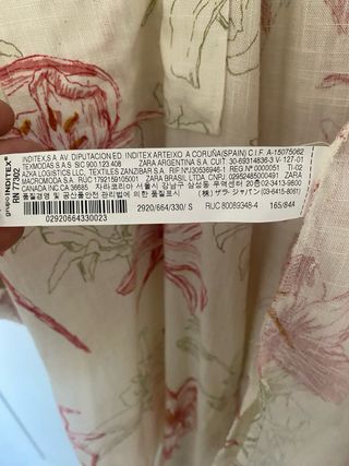 Camisa Zara Larga Estampada Flores