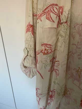 Camisa Zara Larga Estampada Flores