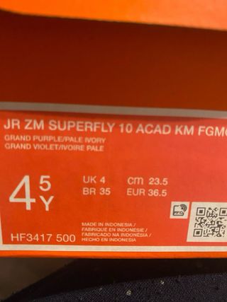 Botas fútbol Nike JR ZM SUPERFLY T.36,5