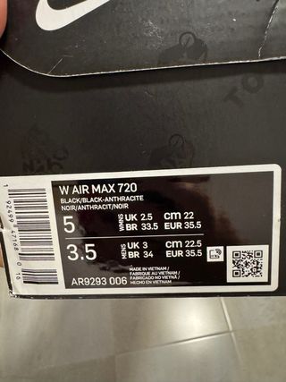 Zapatillas Nike Air Max 720 Negras
