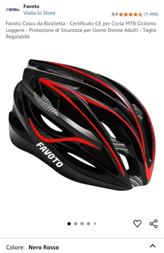 Casco Favoto Ciclismo MTB - Nero Rosso