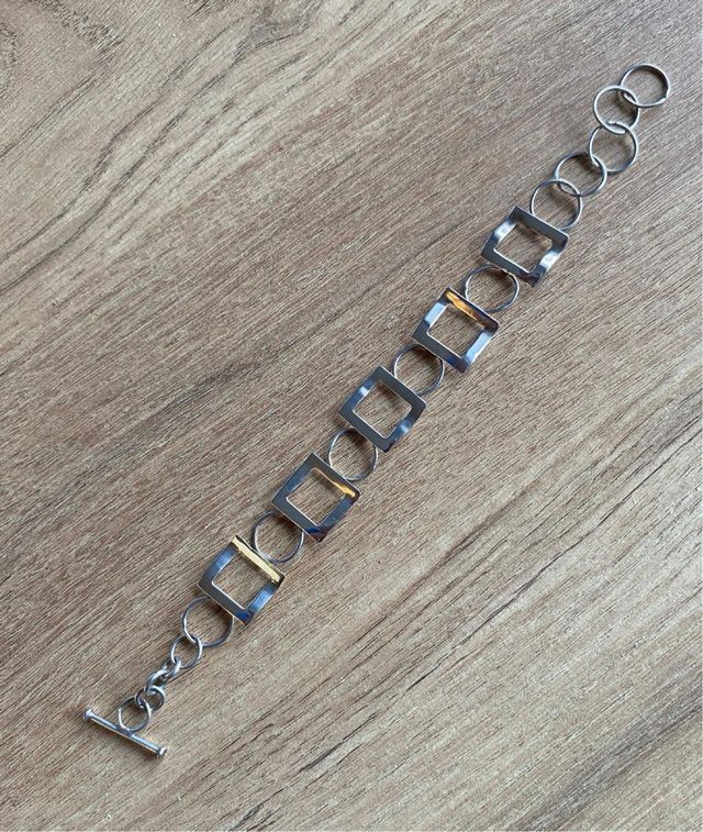 Pulsera de plata 925 con eslabones cuadrados