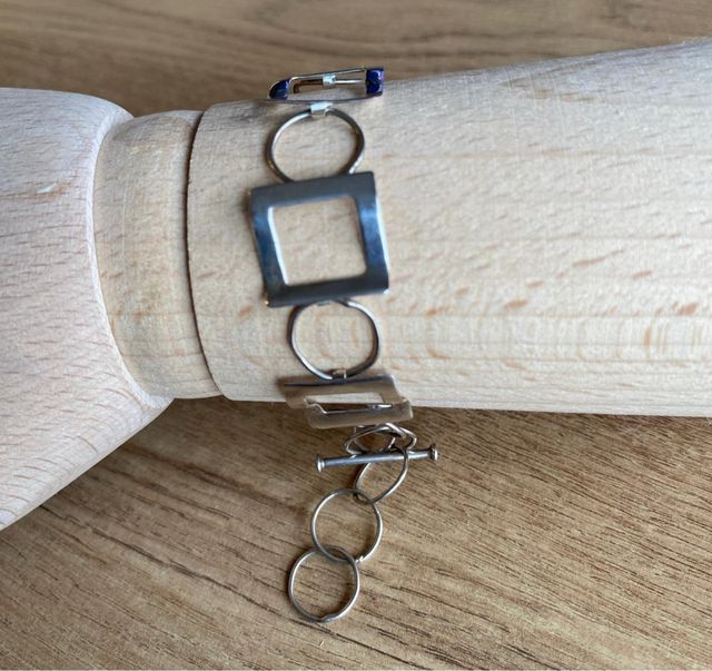 Pulsera de plata 925 con eslabones cuadrados