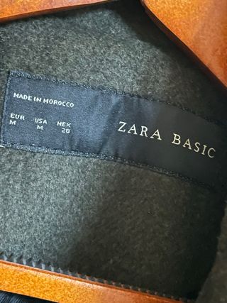 Abrigo paño Zara T. M verde oliva