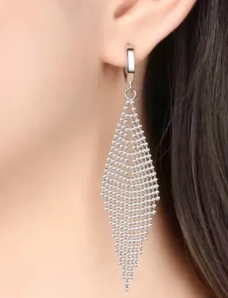 Pendientes largos plata