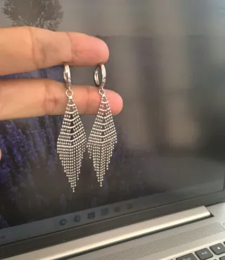 Pendientes largos plata