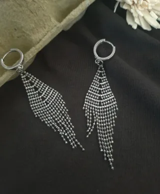 Pendientes largos plata