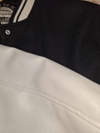 Cazadora Pull&Bear Negra y Blanca Talla M