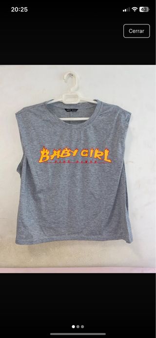 Camiseta gris Baby Girl con estampado