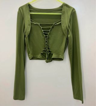Camiseta manga larga verde oliva 