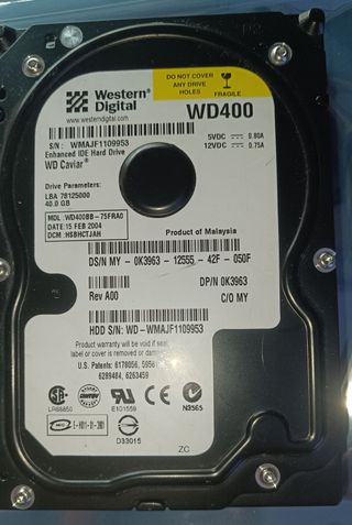 2x WD Caviar 40GB IDE Discos Duros
