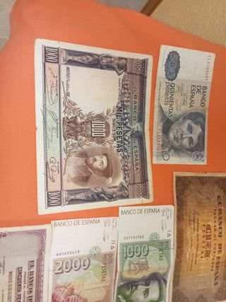 Lote Billetes Antiguos Pesetas España son 9billete