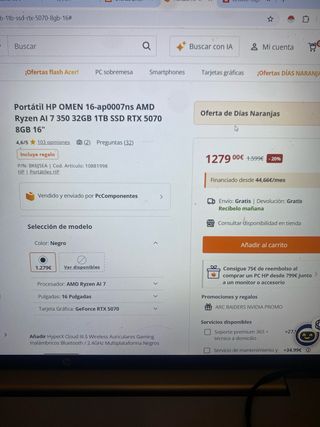 HP OMEN 16-ap0007ns Ryzen AI 7