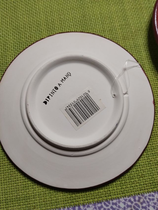 Due Piattini Ceramica dipinti a mano da parete