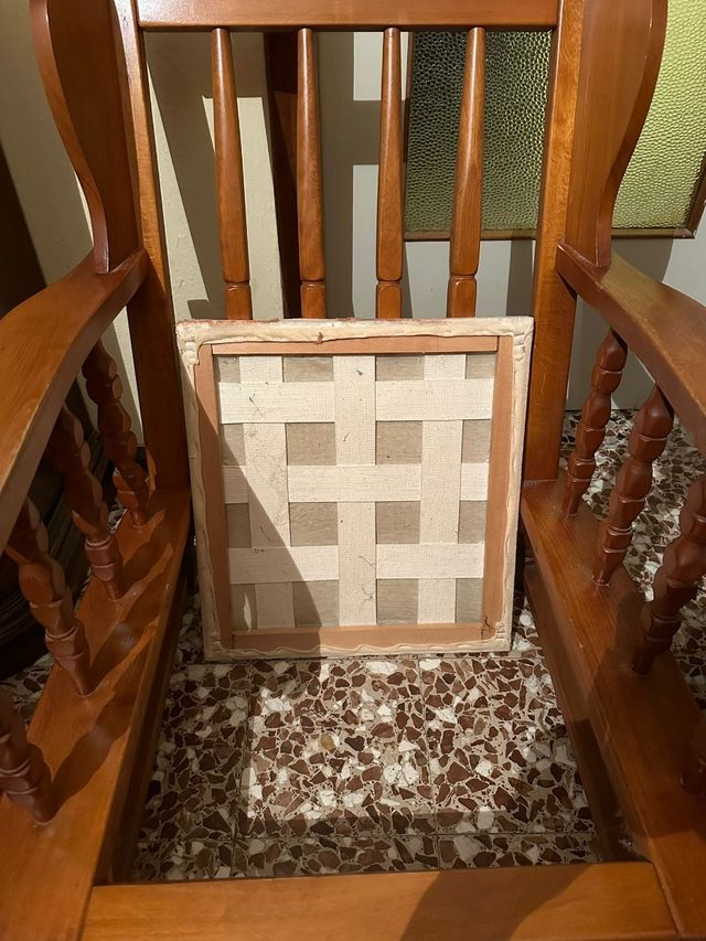 Coppia poltrone in legno con cuscini buono stato