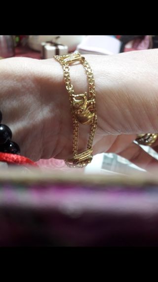 Pulsera Oro 18k Maciza Cierre Timón