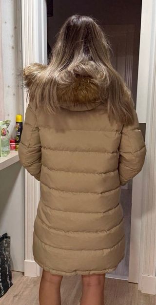 Abrigo reversible invierno verde y beige