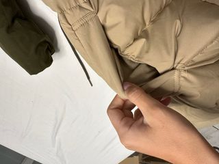 Abrigo reversible invierno verde y beige