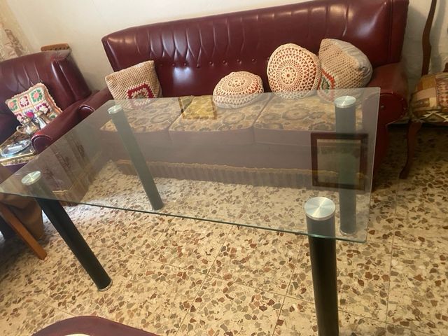 Mesa de oficina cristal y metal