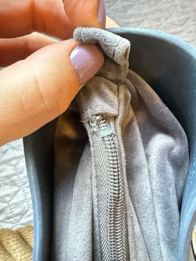 Bolso O bag azul con asas de cuerda