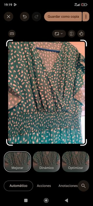 Vestido largo verde con estampado blanco