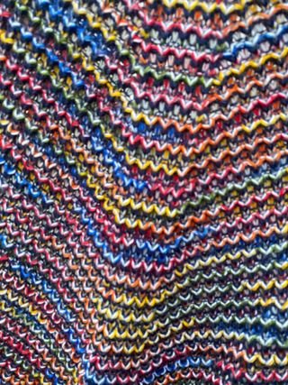 Jersey de punto crochet asimétrico multicolor