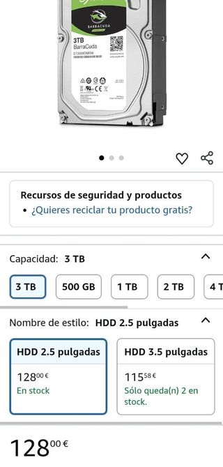 Disco duro Seagate BarraCuda 3 TB 7200RPM