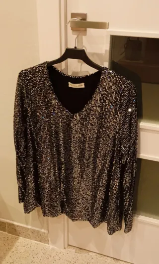 Blusa lentejuelas mujer talla XXL
